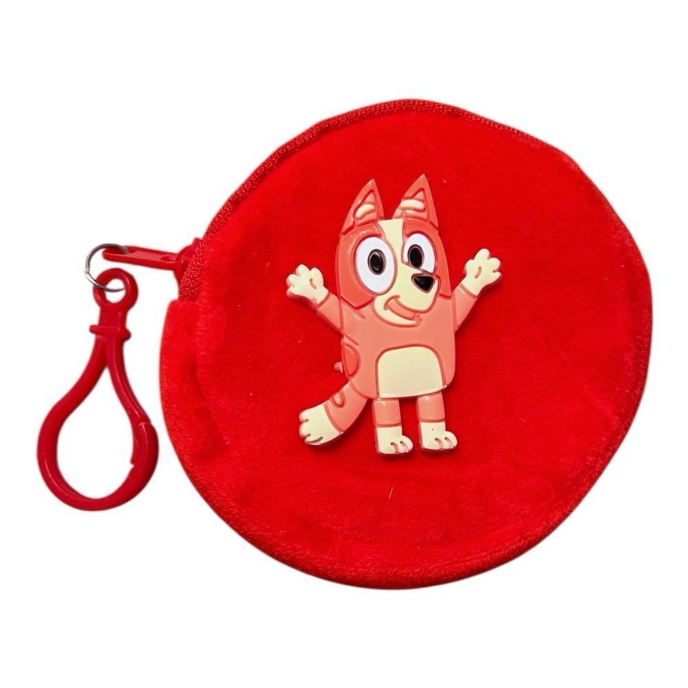 Bluey Red Plush Coin Purse With Keychain